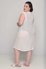 Μπλουζοφόρεμα εκρού drape - Image 2