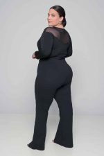 Παντελόνι μαύρη καμπάνα σε ελαστικό κρεπ - Image 2