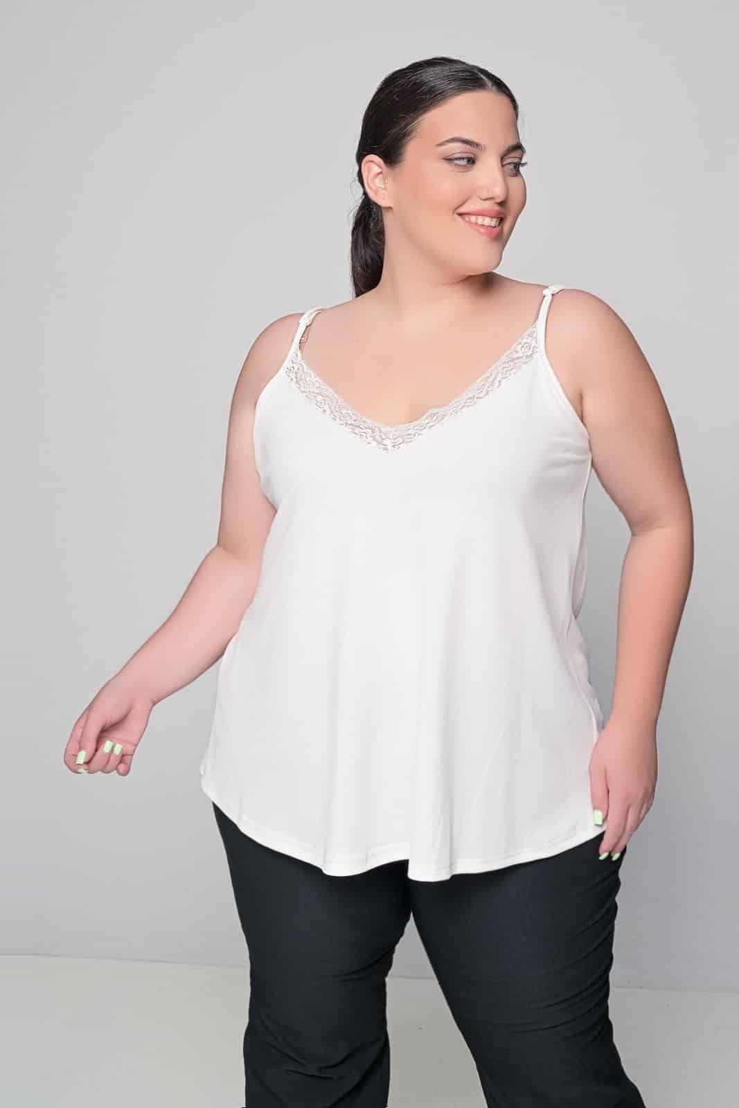 Plus size λευκό lingerie σε γραμμή Α Plus size λευκό lingerie σε γραμμή Α