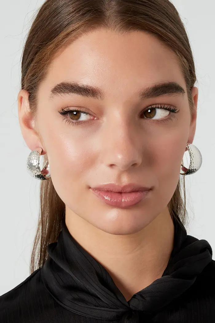 0291442-118-M2 Σκουλαρίκια χαριτωμένη στάμπα - Ασήμι - Image 1