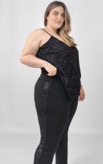 plus size παντελονοκολάν με παγιέτα