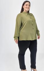 Plus size πουκάμισο χακί
