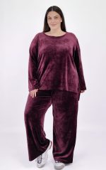 plus size βελουτέ παντελόνα