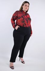 Plus Size Μαύρο Παντελόνι Scuba Crepe