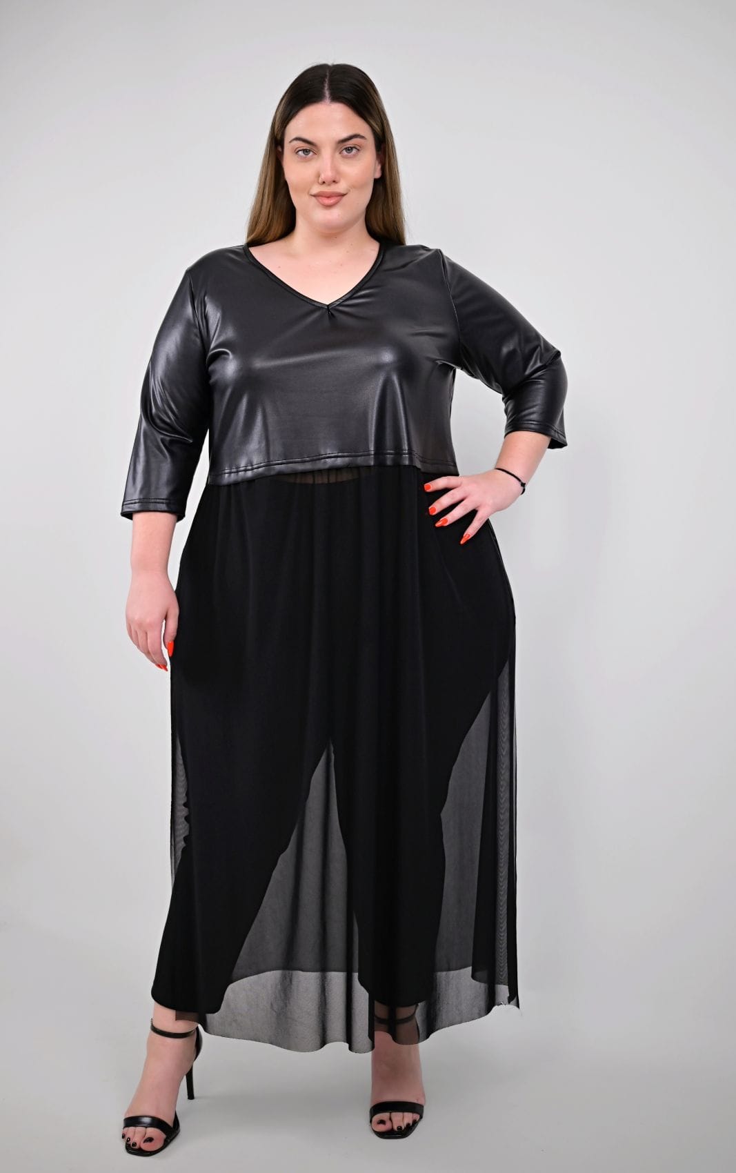 Μαύρο Plus Size Μπλουζοφόρεμα | PsX Fashion