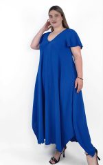 Plus Size Ασύμμετρο Φόρεμα Ρουά | PSX Fashion