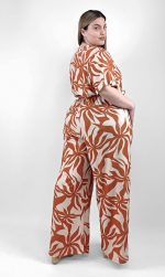 Παντελόνα Τερακότα με Tropical Print - Image 5