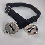 Μαύρη Ζώνη με Στρογγυλό Ασημί Κούμπωμα
