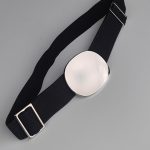 Μαύρη ζώνη με ασημί στρογγυλό τοκά - Image 2