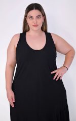 Μάξι Μαύρο Φόρεμα Αμάνικο - Image 6