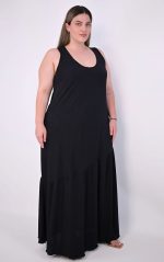 Μάξι Μαύρο Φόρεμα Αμάνικο - Image 3