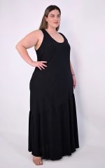 Μάξι Μαύρο Φόρεμα Αμάνικο - Image 4