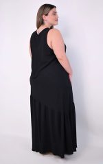 Μάξι Μαύρο Φόρεμα Αμάνικο - Image 5