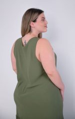 Μάξι Φόρεμα Χακί Αμάνικο - Image 6