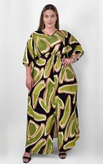 Φόρεμα με Αφηρημένο Μαύρο Εμπριμέ Σχέδιο - Image 3