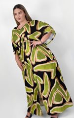 φόρεμα με λεκιασμένο μαύρο εμπριμέ σχέδιο