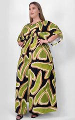 Φόρεμα με Αφηρημένο Μαύρο Εμπριμέ Σχέδιο - Image 2