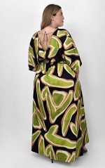 Φόρεμα με Αφηρημένο Μαύρο Εμπριμέ Σχέδιο - Image 4