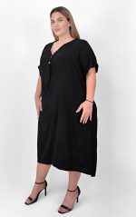 Μαύρο Φόρεμα με Κολακευτική V Λαιμόκοψη - Image 3