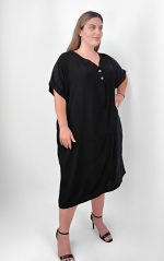 Μαύρο Φόρεμα με Κολακευτική V Λαιμόκοψη - Image 2