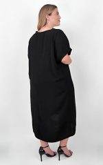 Μαύρο Φόρεμα με Κολακευτική V Λαιμόκοψη - Image 4