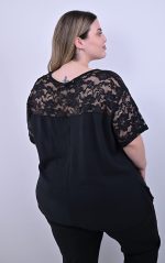 Μαύρη Μπλούζα με Δαντελένια Μανίκια - Image 4