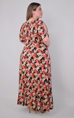 Μάξι Φόρεμα Βισκόζη Μαύρο-Κόκκινο - Image 7