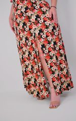 Μάξι Φόρεμα Βισκόζη Μαύρο-Κόκκινο - Image 6