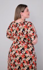 Μάξι Φόρεμα Βισκόζη Μαύρο-Κόκκινο - Image 10