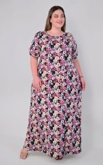 Μάξι Φόρεμα Μαύρο-Μωβ - Image 4