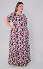 Μάξι Φόρεμα Μαύρο-Μωβ - Image 5