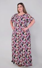 Μάξι Φόρεμα Μαύρο-Μωβ - Image 3