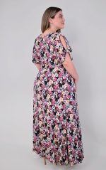 Μάξι Φόρεμα Μαύρο-Μωβ - Image 6