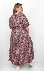 Φόρεμα Ροζ Μπεζ Φλοράλ με Ζώνη - Image 3