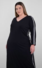 Μαύρο Αθλητικό Φόρεμα Με Ρίγα - Image 4