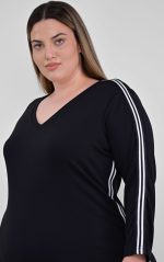 Μαύρο Αθλητικό Φόρεμα Με Ρίγα - Image 5