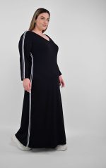 Μαύρο Αθλητικό Φόρεμα Με Ρίγα - Image 2