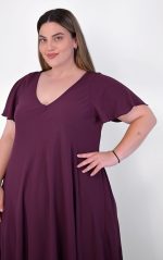 Ασύμμετρο Φόρεμα Μελιτζανί - Image 8