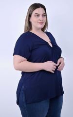 Μπλούζα Μπλε Mε Σούρα - Image 3