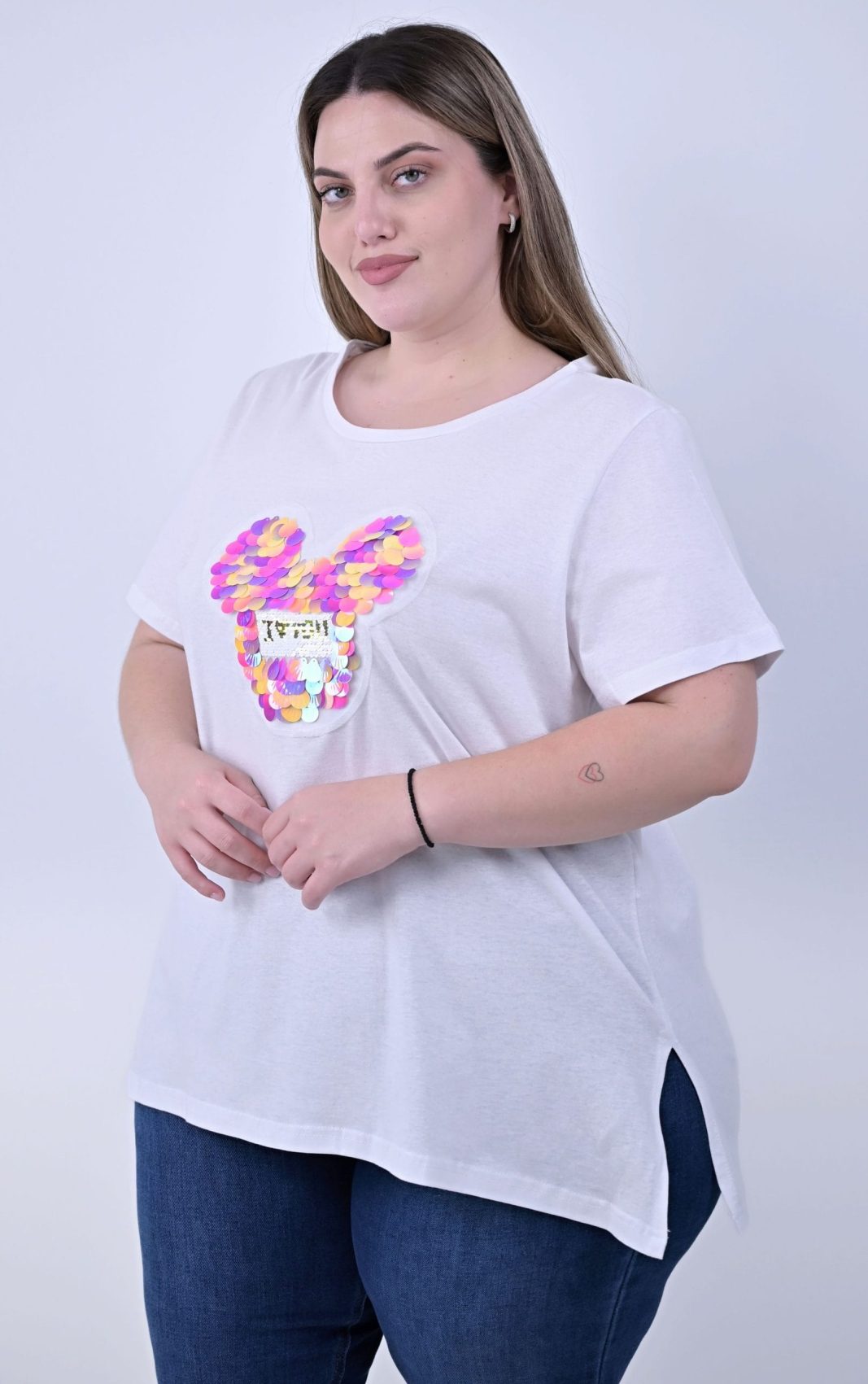 Λευκή Μπλούζα με Παγιέτες Mickey - Image 3