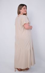 Μπεζ Φόρεμα Με Βολάν - Image 4