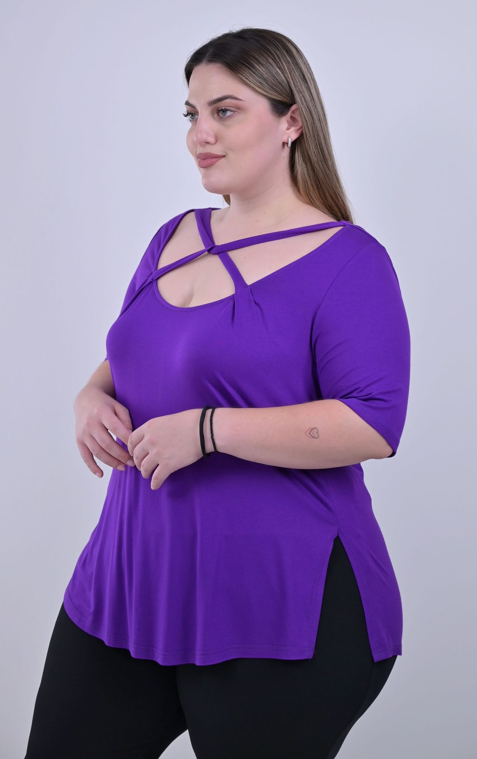 Psx fashion - Plus Size Blouse X (2) μελιτζανί plus size μπλούζα