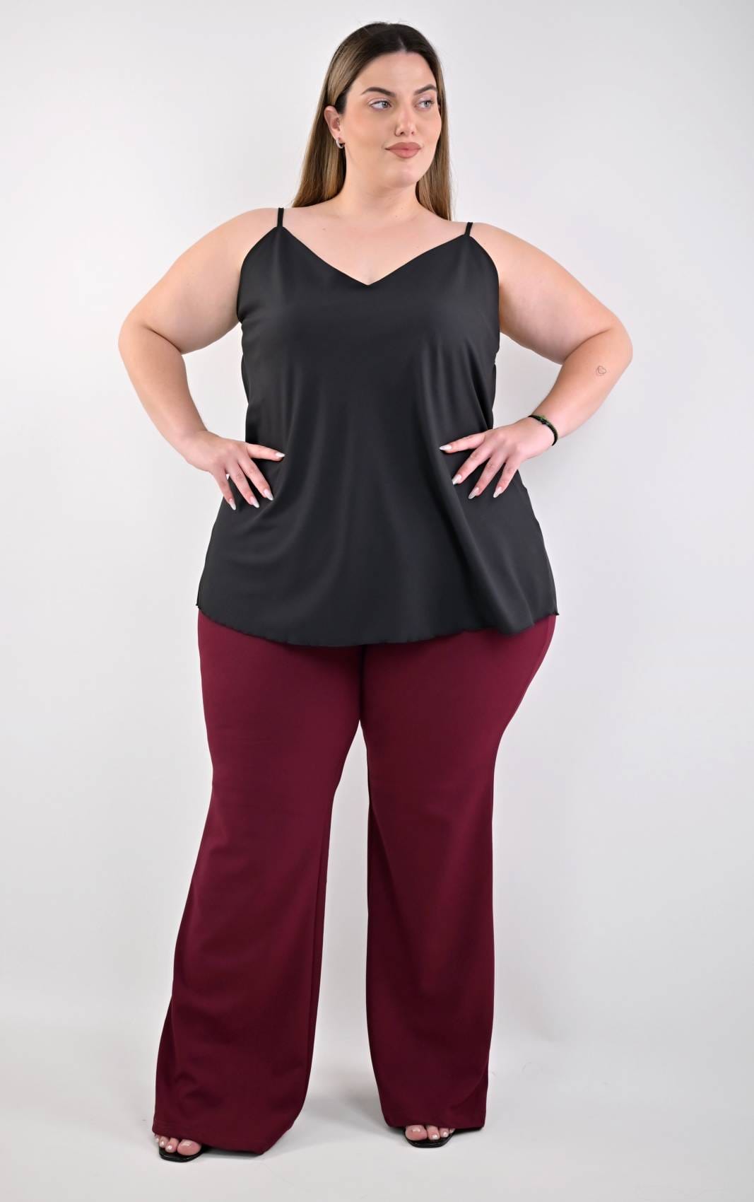 plus size παντελόνι καμπάνα