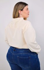 Bomber Jacket Βανίλια με Λειτουργικές Τσέπες - Image 4