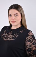 Μαύρη Μπλούζα Με Δαντέλα Μανίκια - Image 5