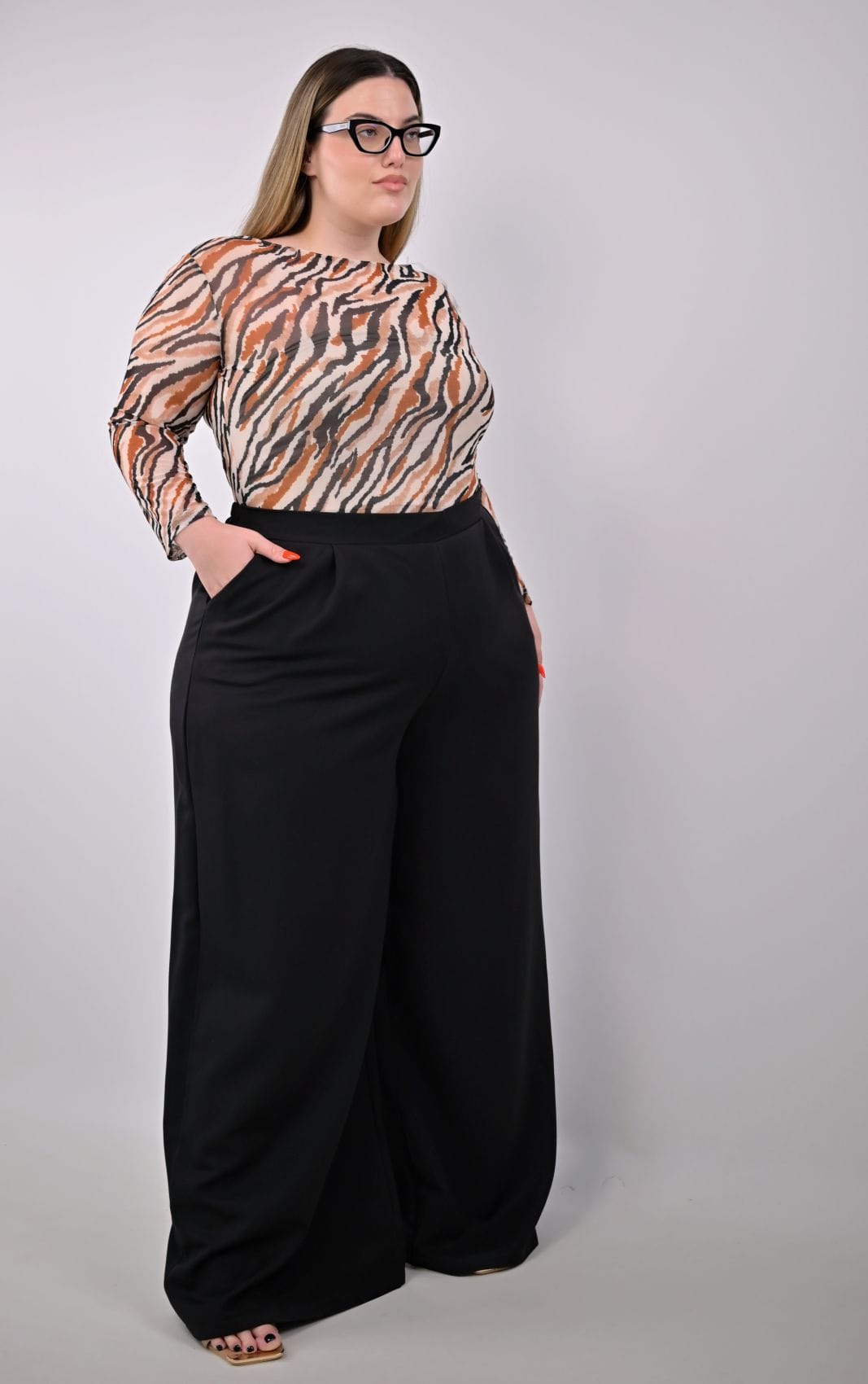 Plus Size Παντελόνα Μαύρη | PsX Fashion