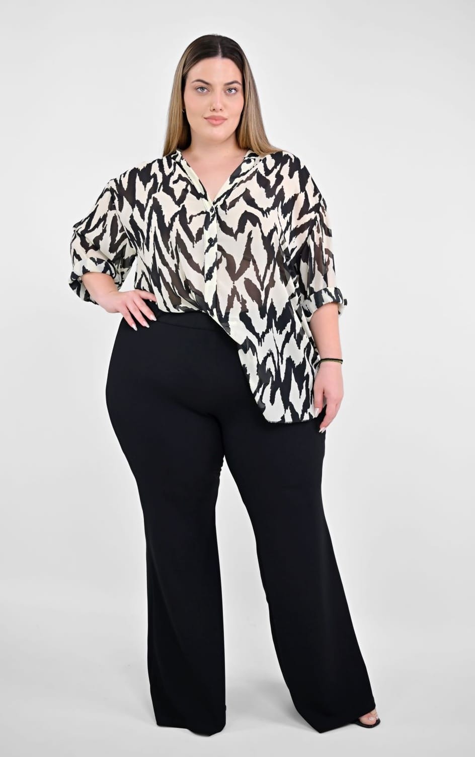 plus size παντελόνι καμπάνα