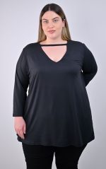 Mαύρο Μπλουζοφόρεμα με Cutout Λεπτομέρεια - Image 2
