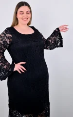 Μαύρο Δαντελένιο Φόρεμα - Image 6