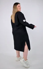 Μαύρο Φόρεμα-Φούτερ σε Άνετη Γραμμή - Image 5